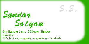 sandor solyom business card